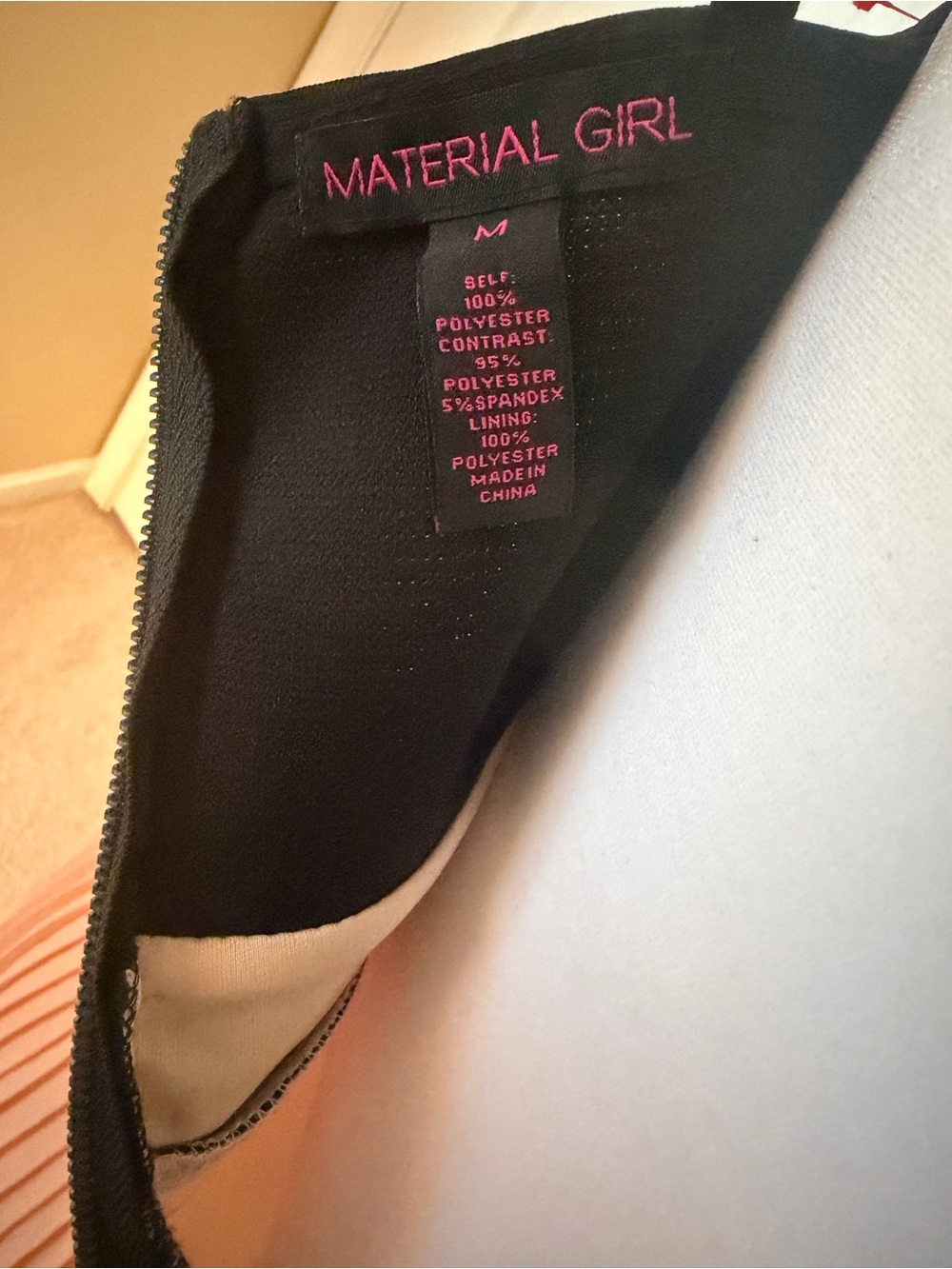 Material Girl Black Top with Peach Pleated Dress - Picture 6 of 6